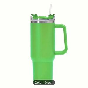 Reusable Stainless Steel Straw Tumbler Insulated 40oz Double-Walled with Handle